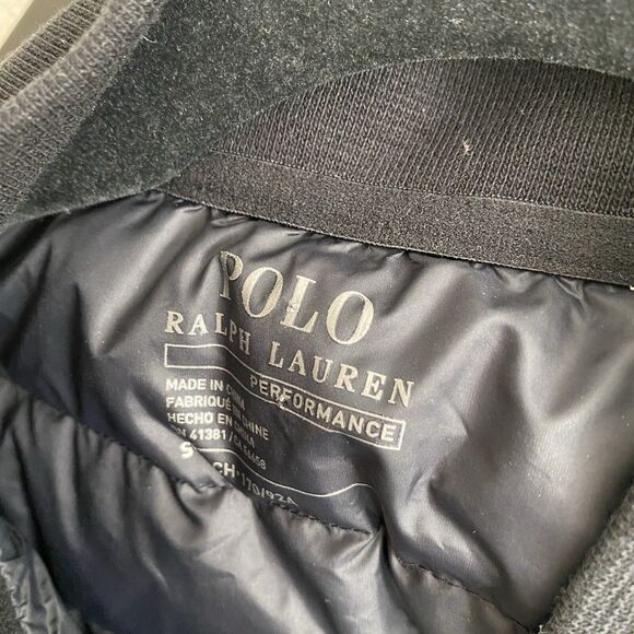Polo Ralph Lauren Performance Jacket Men Small Black Full Zip White Duck Down - Picture 3 of 13
